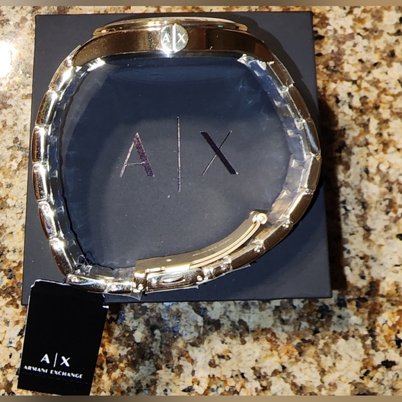 Armani Exchange Three-Hand Gold-Tone Stainless Steel Watch - Picture 9 of 11